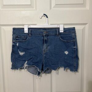 Old Navy Blue Distressed Jean Shorts